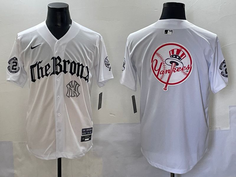 Men 2025 New York Yankees Blank White Five generations Joint Name Nike MLB Jersey style 30->new york yankees->MLB Jersey